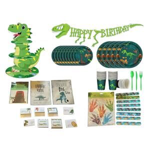 T-Rex Dino Birthday Party Pack: Decor, Favors & Tableware!